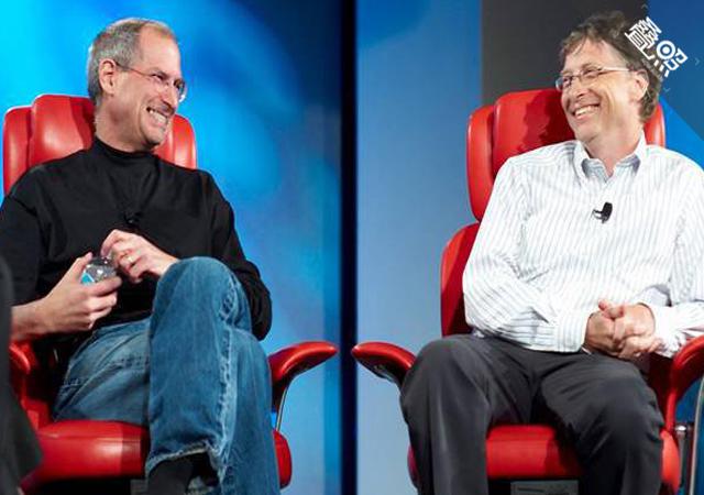 比尔盖茨和乔布斯交谈